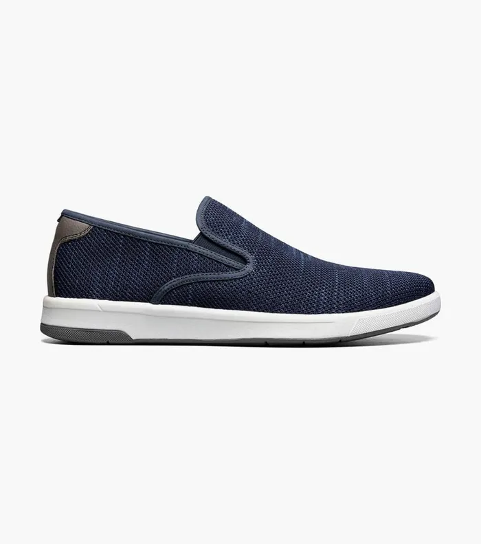 Florsheim Crossover Knit Plain Toe Slip On Sneaker Navy Men Casual Shoes
