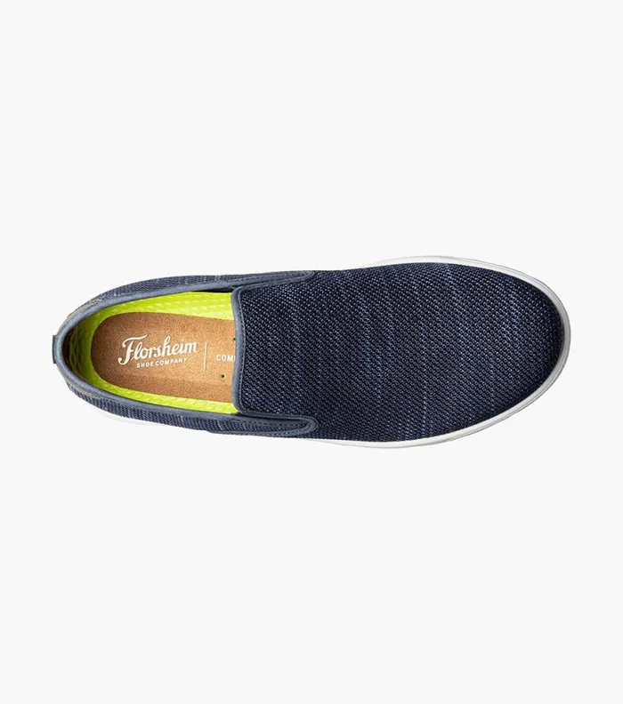 Florsheim Crossover Knit Plain Toe Slip On Sneaker Navy Men Casual Shoes