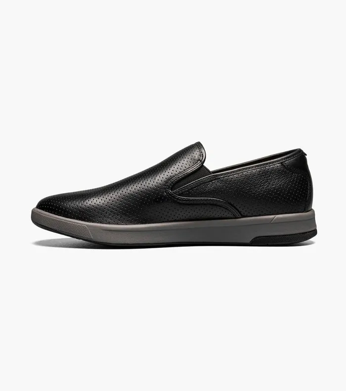 Florsheim Crossover Plain Toe Slip On Sneaker Black Tumbled Men Casual Shoes