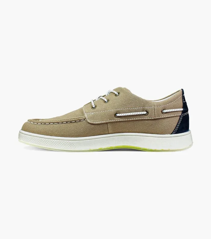 Florsheim Edge Moc Toe Boat Shoe Khaki Men Casual Shoes
