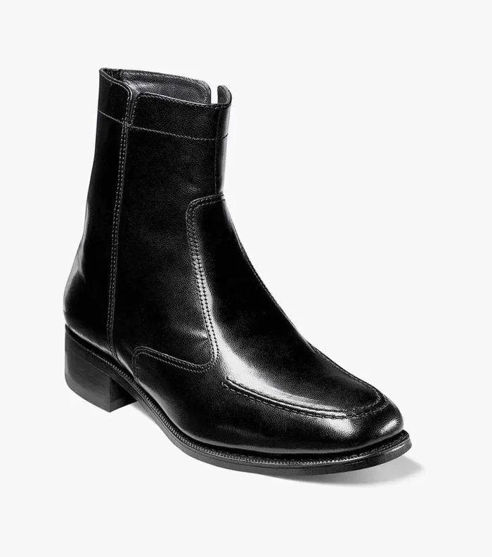 Florsheim Essex Moc Toe Zipper Boot Black Men Dress Shoes