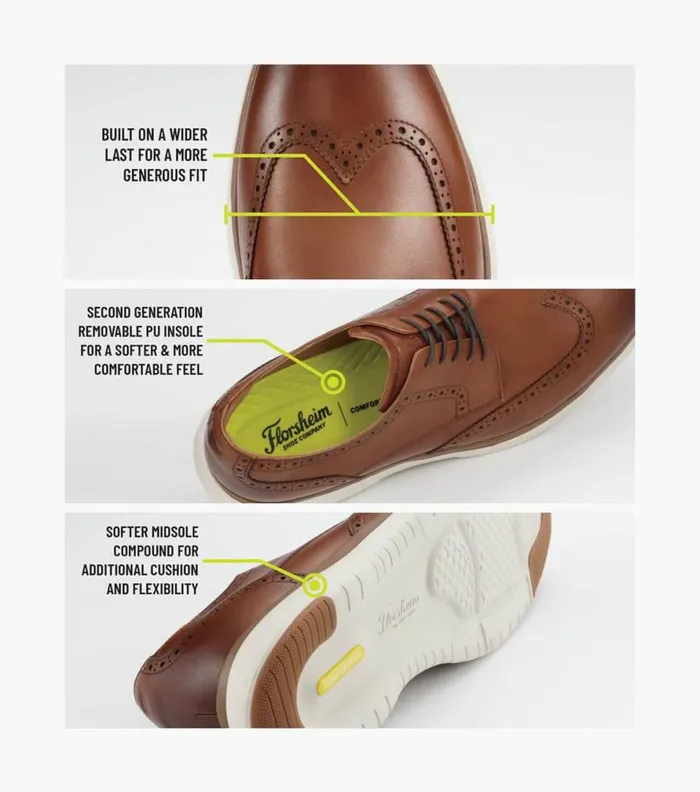 Florsheim Flair Moc Toe Lace Up Boot Cognac Men Casual Shoes