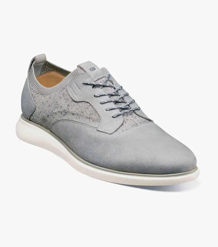 Florsheim Fuel Knit Plain Toe Oxford Light Gray Men Casual Shoes