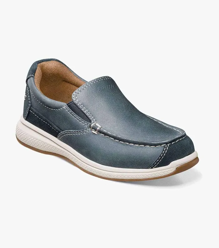 Florsheim Great Lakes Jr Boys Moc Toe Slip On Indigo Kids Casual Shoes