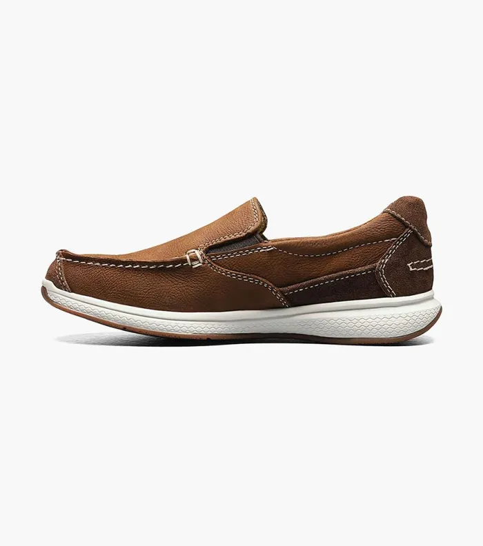 Florsheim Great Lakes Jr Boys Moc Toe Slip On Stone Kids Casual Shoes