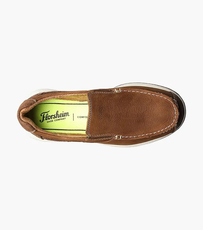 Florsheim Great Lakes Jr Boys Moc Toe Slip On Stone Kids Casual Shoes