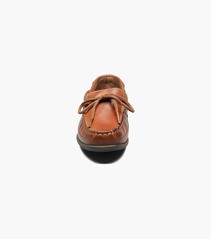 Florsheim Jasper Tie Jr Boys Moc Toe Slip On Loafer Saddle Tan Kids Casual Shoes
