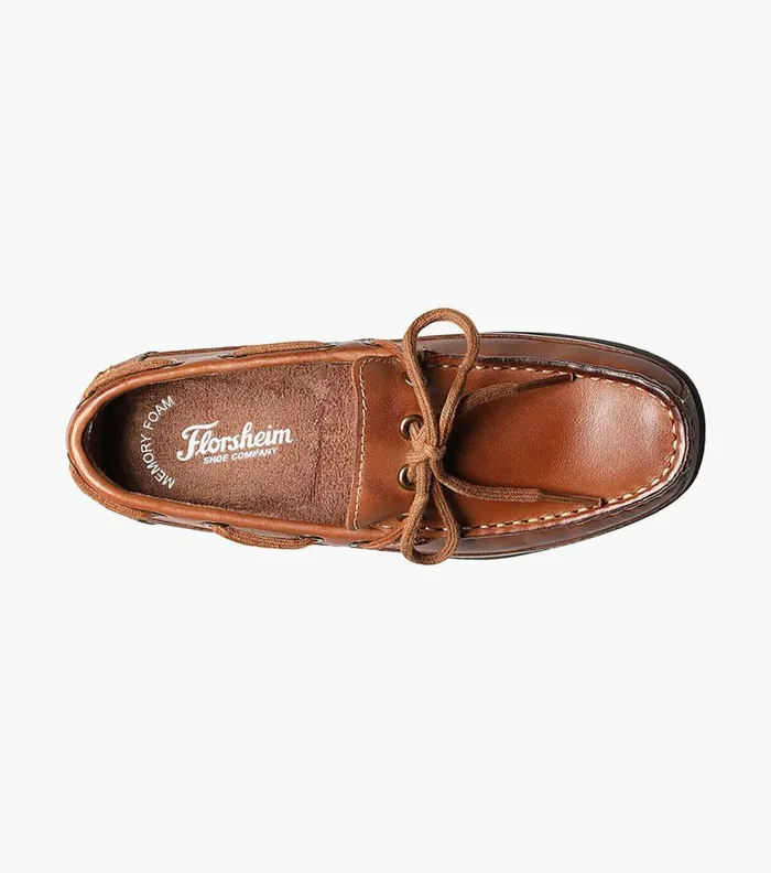 Florsheim Jasper Tie Jr Boys Moc Toe Slip On Loafer Saddle Tan Kids Casual Shoes