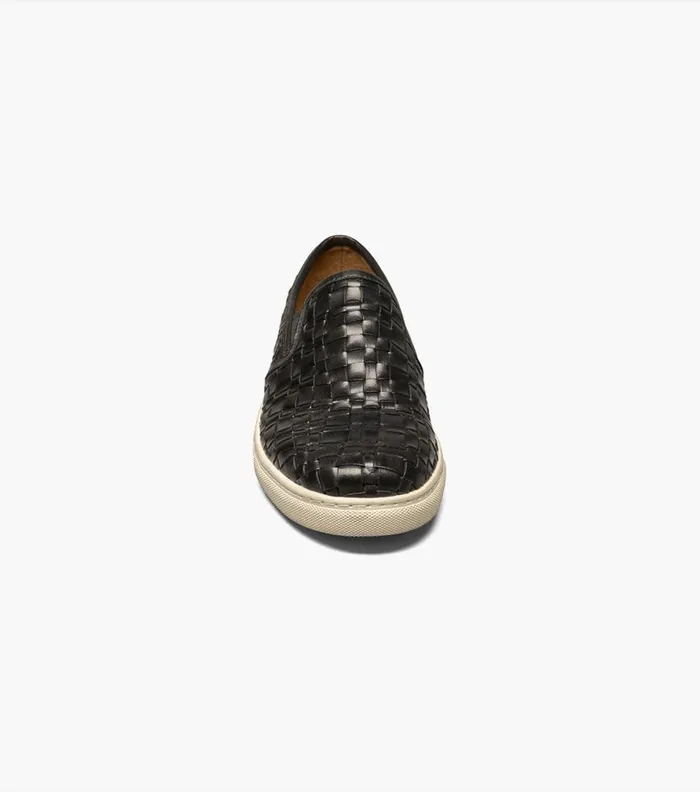 Florsheim Lattice Plain Toe Slip On Black Men Casual Shoes