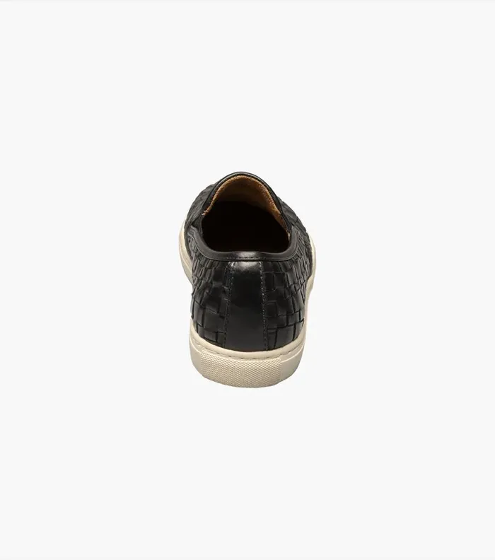 Florsheim Lattice Plain Toe Slip On Black Men Casual Shoes