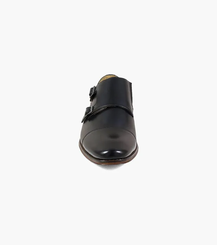 Florsheim Palermo Cap Toe Monk Strap Black Men Dress Shoes