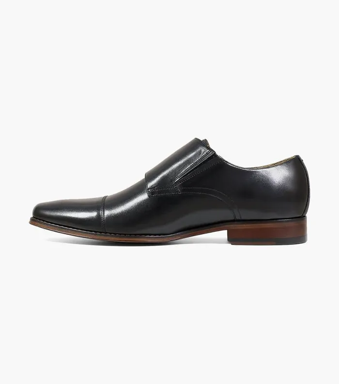 Florsheim Palermo Cap Toe Monk Strap Black Men Dress Shoes