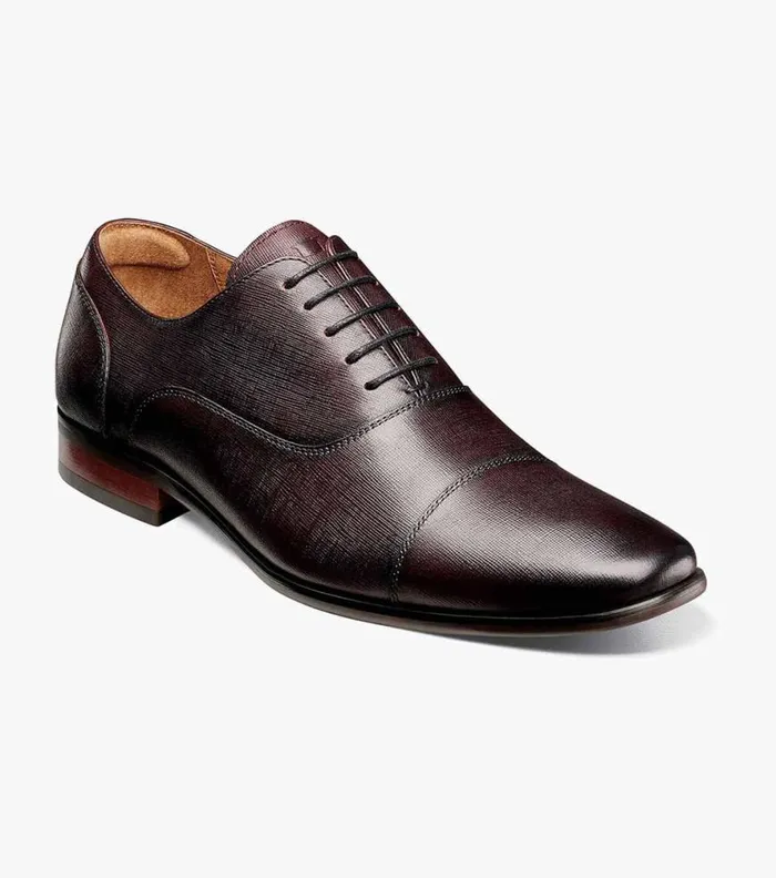 Florsheim Postino Cap Toe Balmoral Oxford Burgundy Men Dress Shoes