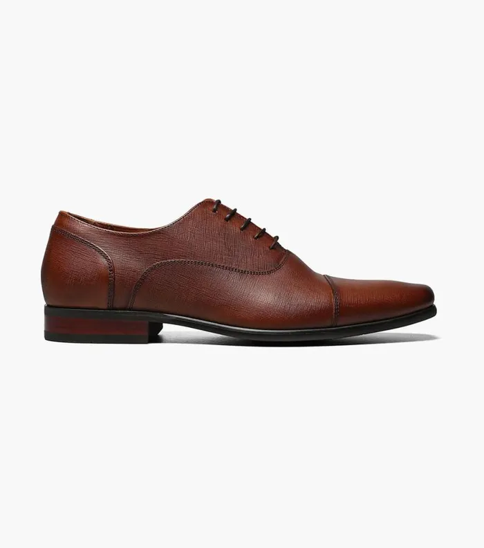 Florsheim Postino Cap Toe Balmoral Oxford Cognac Men Dress Shoes