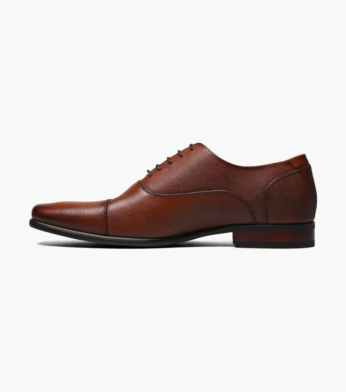 Florsheim Postino Cap Toe Balmoral Oxford Cognac Men Dress Shoes