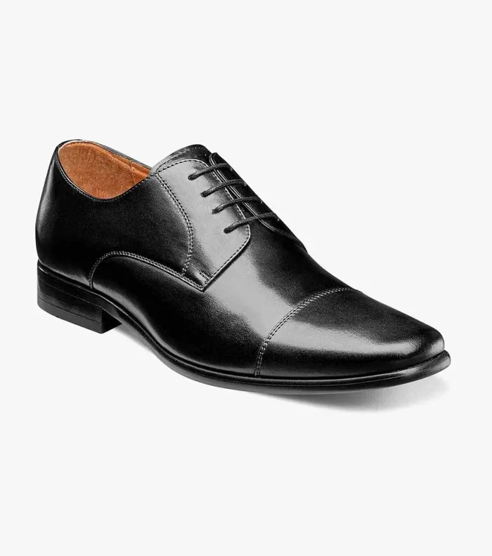 Florsheim Postino Cap Toe Oxford Black Smooth Men Dress Shoes