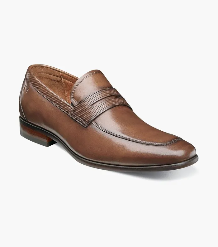 Florsheim Scottsdale Moc Toe Penny Loafer Cognac Men Dress Shoes