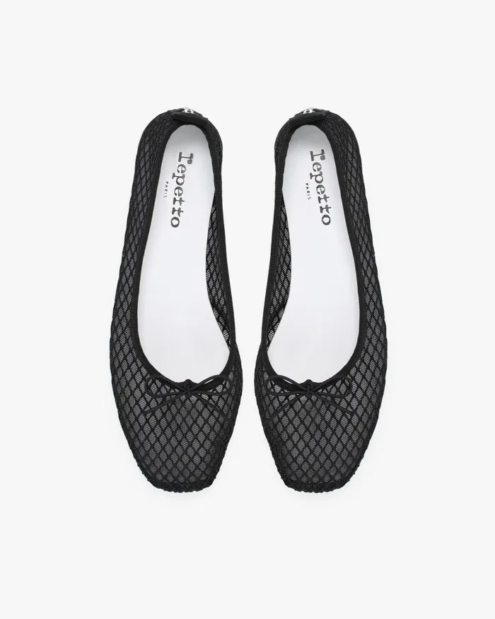 Garance Transparent Rubber Sole Ballet Flats Black Women Repetto Ballet Flats