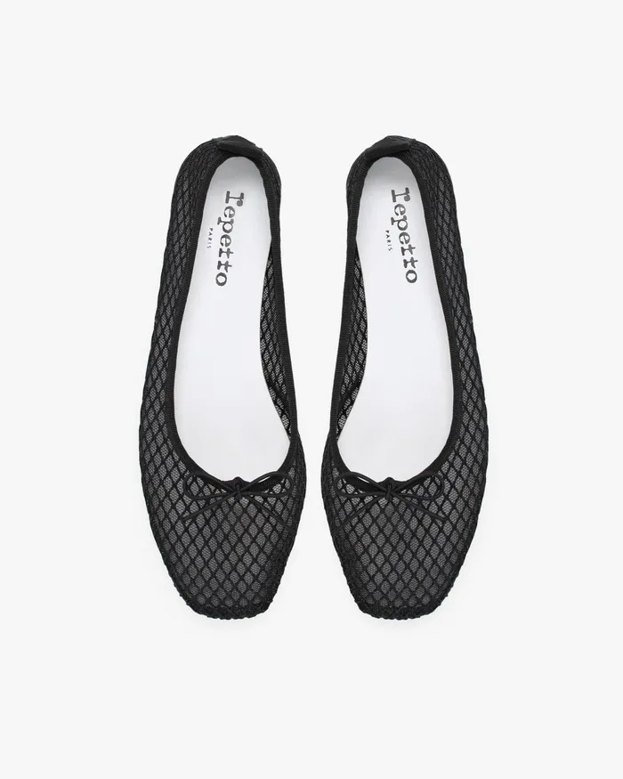Garance Transparent Rubber Sole Ballet Flats Black Women Repetto Ballet Flats