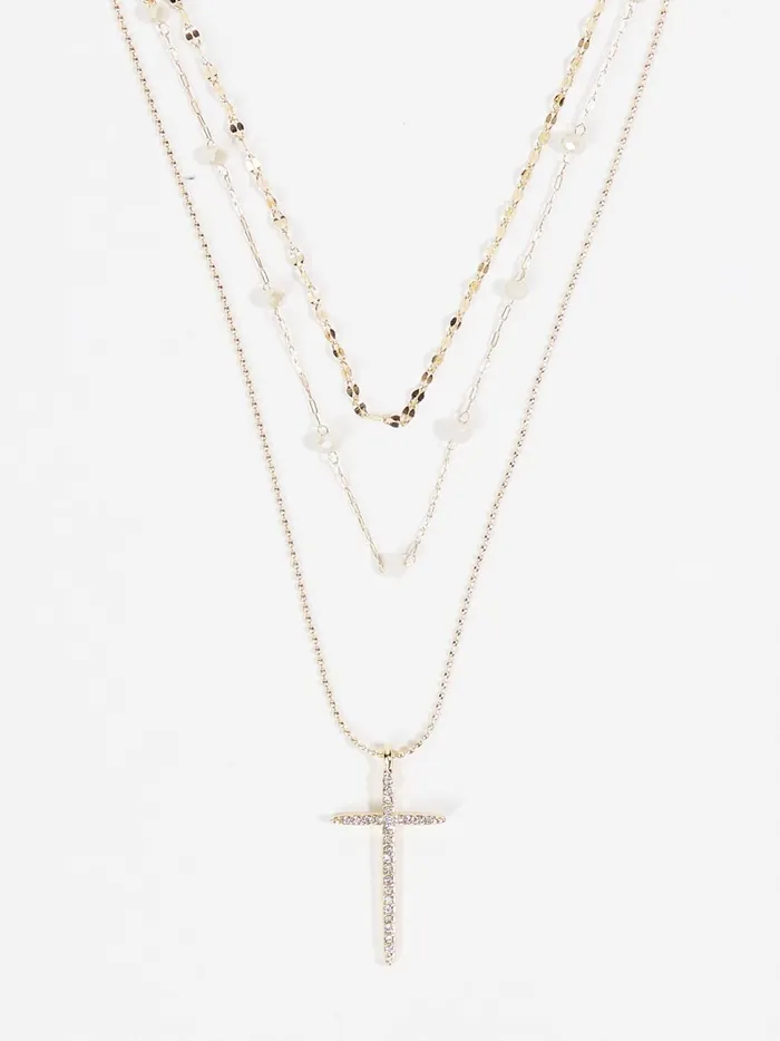 Gemma Layered Cross Necklace Natural Women Altar039d State Jewelry