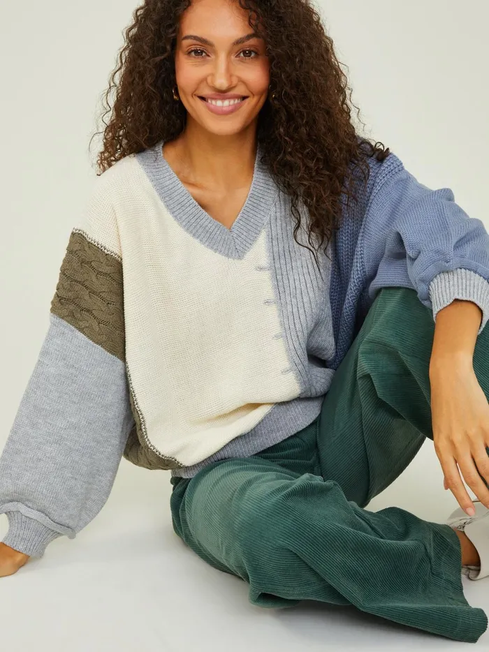 Geneva Colorblock Sweater Greyblue Women Altar039d State Sweaters