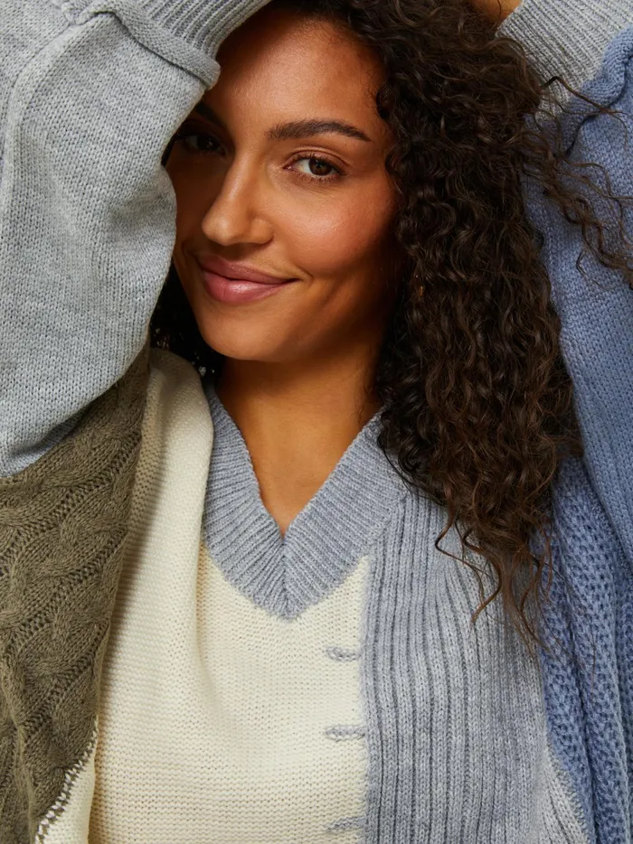 Geneva Colorblock Sweater Greyblue Women Altar039d State Sweaters