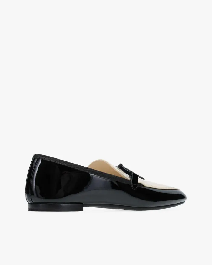 Gilles Rubber Sole Loafers Swan Beige And Black Women Repetto Loafers and Oxford Shoes Gilles Rubber Sole Loafers Swan Beige And Black Women Repetto Loafers and Oxford Shoes