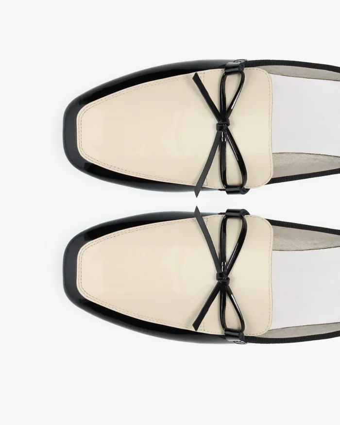 Gilles Rubber Sole Loafers Swan Beige And Black Women Repetto Loafers and Oxford Shoes Gilles Rubber Sole Loafers Swan Beige And Black Women Repetto Loafers and Oxford Shoes