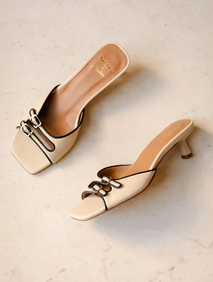 Gina Beige Women Bobbies Heeled Sandals