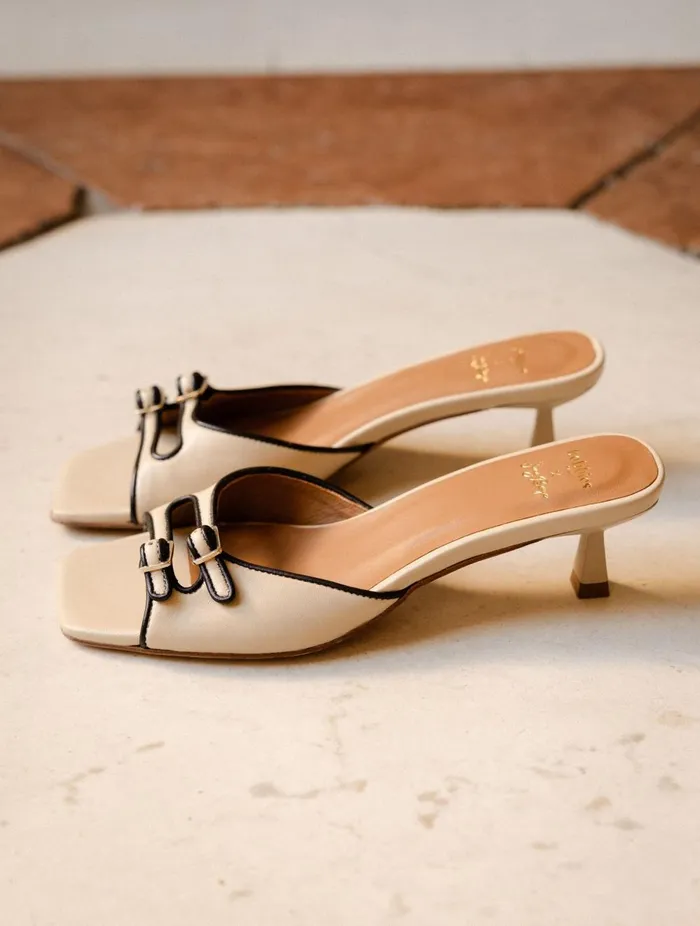 Gina Beige Women Bobbies Heeled Sandals
