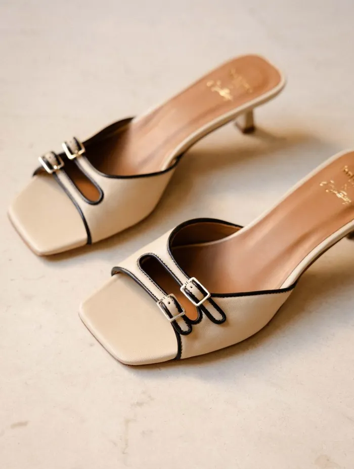 Gina Beige Women Bobbies Heeled Sandals