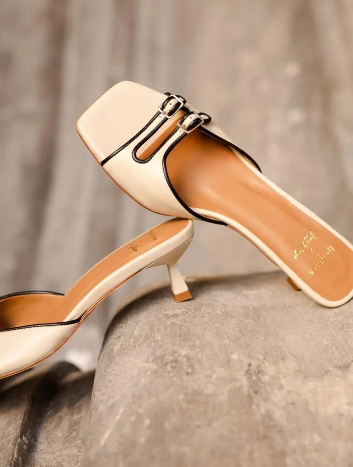 Gina Beige Women Bobbies Heeled Sandals