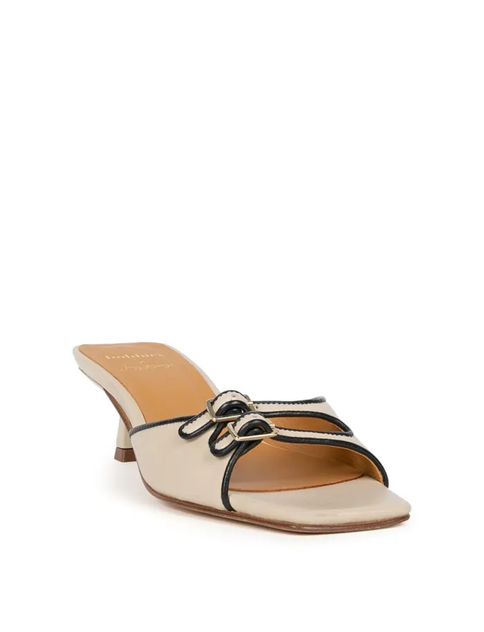 Gina Beige Women Bobbies Heeled Sandals