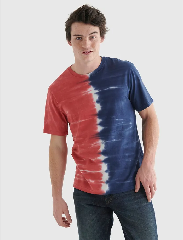 Graphic Tees Lucky Brand Men Tie Dye Crew Multi