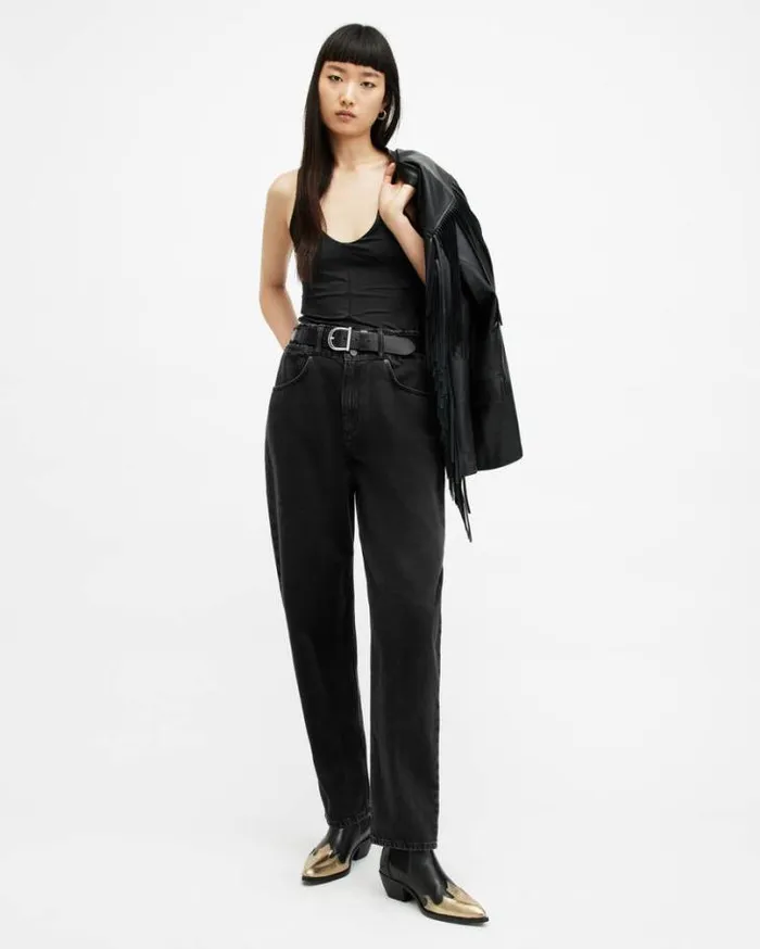 Hailey Full Length Denim Jeans Black Women AllSaints Jeans