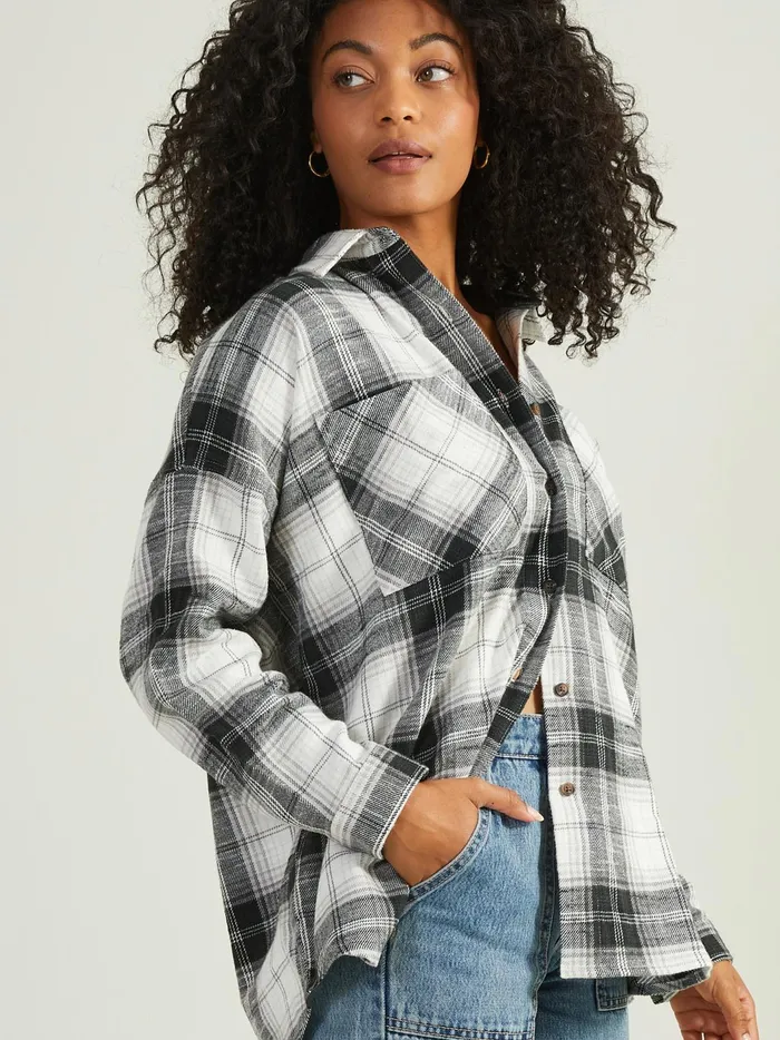 Haisley Plaid Flannel Blackcream Women Altar039d State Blouses