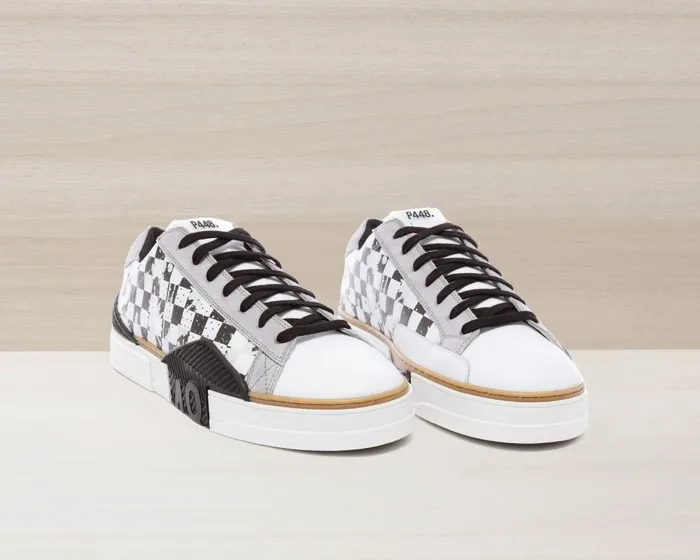 Half Pipe Stained Check Men P448 Low Tops Half Pipe Stained Check Men P448 Low Tops