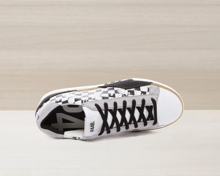 Half Pipe Stained Check Men P448 Low Tops Half Pipe Stained Check Men P448 Low Tops