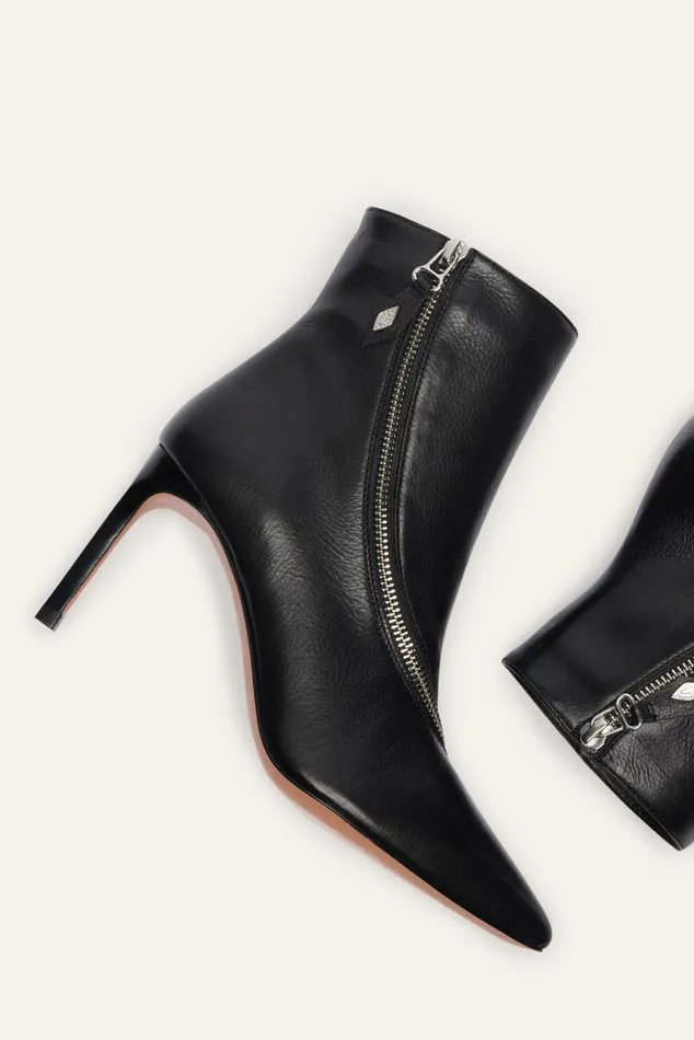 HighHeeled Ankle Boots Ciper Black Women Baandsh Shoes