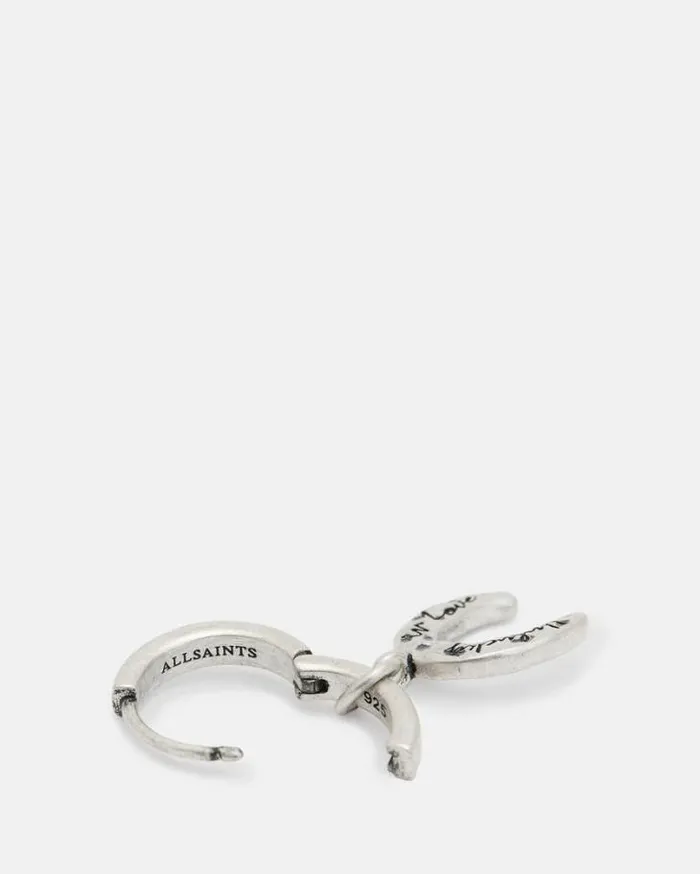 Horseshoe Sterling Silver Hoop Earring Warm Silver Men AllSaints Accessories Horseshoe Sterling Silver Hoop Earring Warm Silver Men AllSaints Accessories