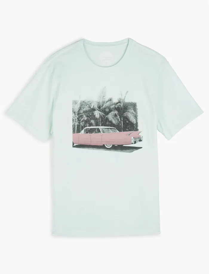 Hot Rod Palms Tee Misty Jade Men Graphic Tees Lucky Brand