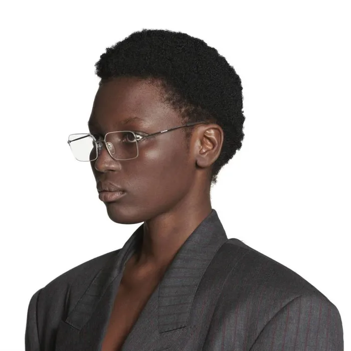 Invisible Rectangle Sunglasses In Silver WomenMen Balenciaga Sunglasses