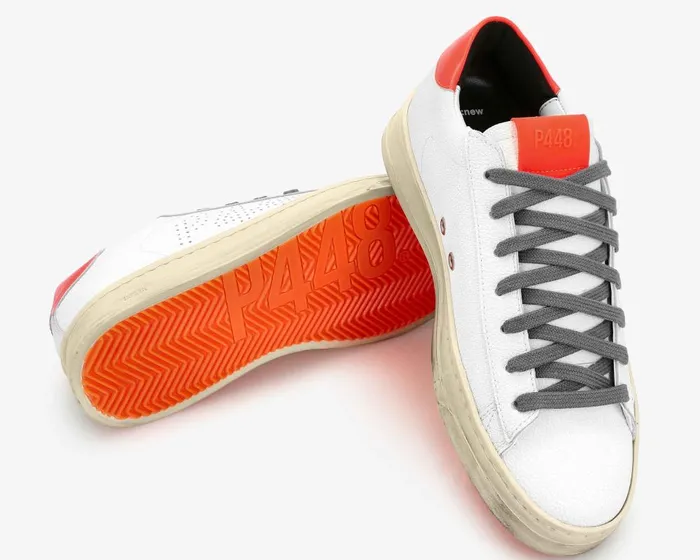 Jack Recycled WhiteOrange Women P448 Low Tops Jack Recycled WhiteOrange Women P448 Low Tops