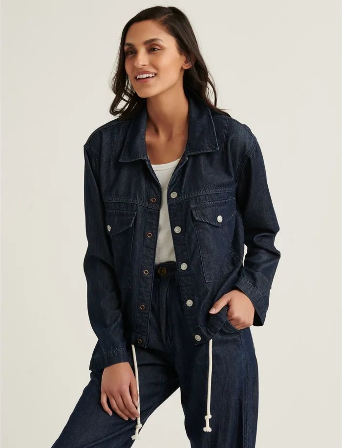 Jackets and Outerwear Lucky Brand Women Relaxed Denim Jacket Silk Mist