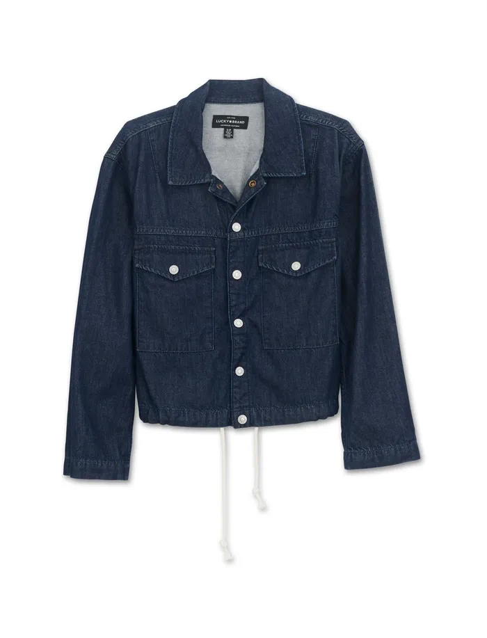 Jackets and Outerwear Lucky Brand Women Relaxed Denim Jacket Silk Mist