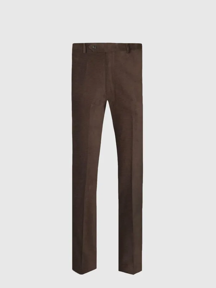 James Horizontal Corduroy Trouser Dark Brown Men Paul Stuart Pants