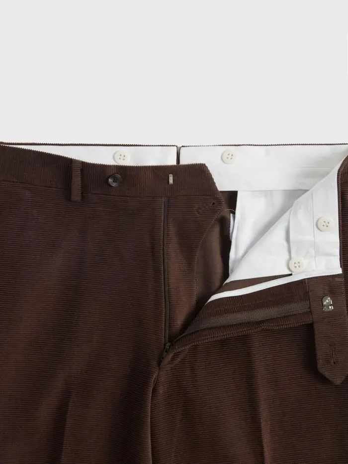 James Horizontal Corduroy Trouser Dark Brown Men Paul Stuart Pants