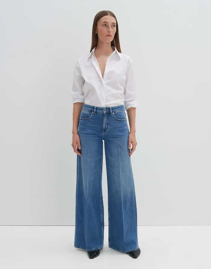 Jeans Extra Wide Leg Jeans CELLMA PALAZZO Mid Rise aus BCI Cotton Mix OPUS Damen