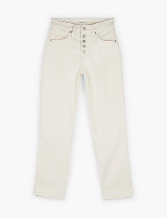 Jeans Women Lucky Brand High Rise Bridgette Crop Mini Boot Jean Ecru