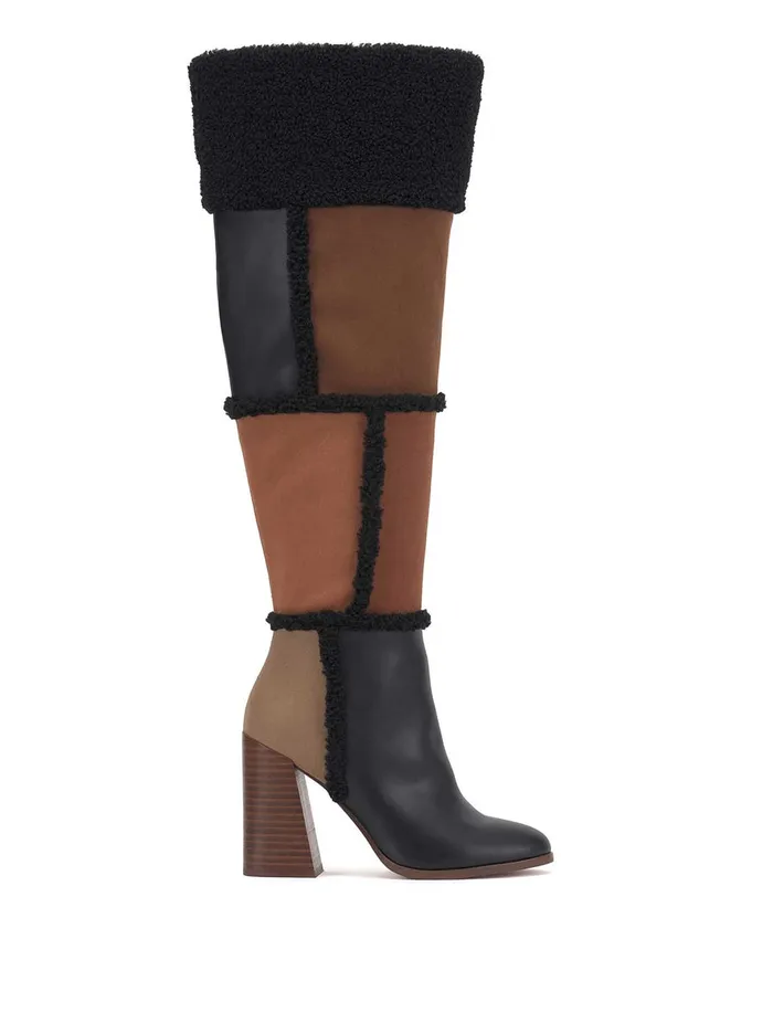 Jessica Simpson Boots and Booties Women Rustina Over The Knee Boot In Brown Patchwork
